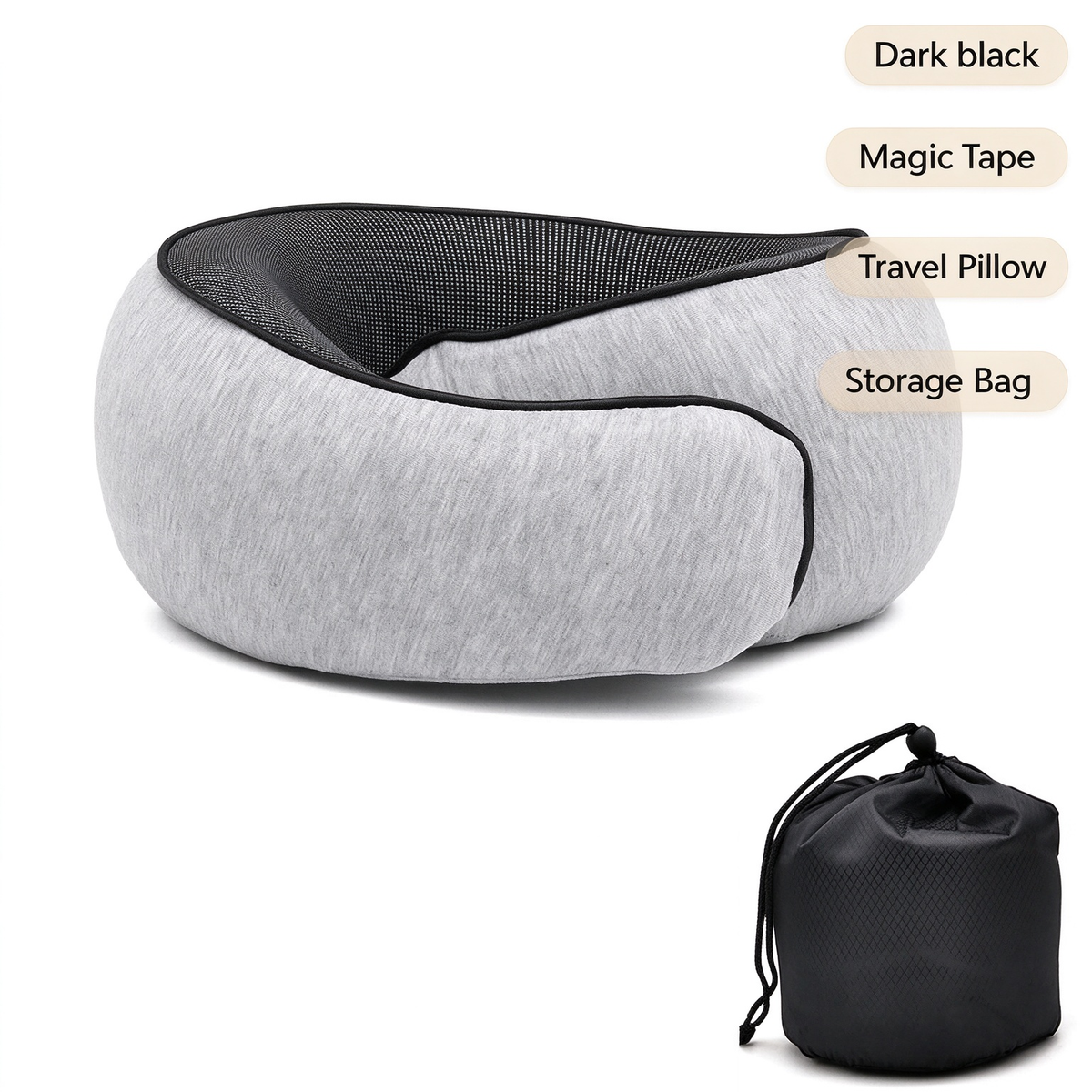 Memory Foam U-Shaped Travel Pillow teemdrop