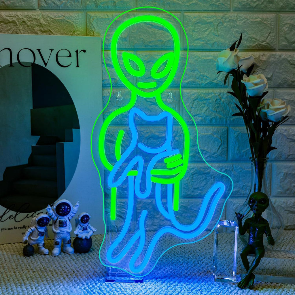 Alien UFO LED Neon Sign Light for Bedroom Game Room Bar Party Decoration teemdrop