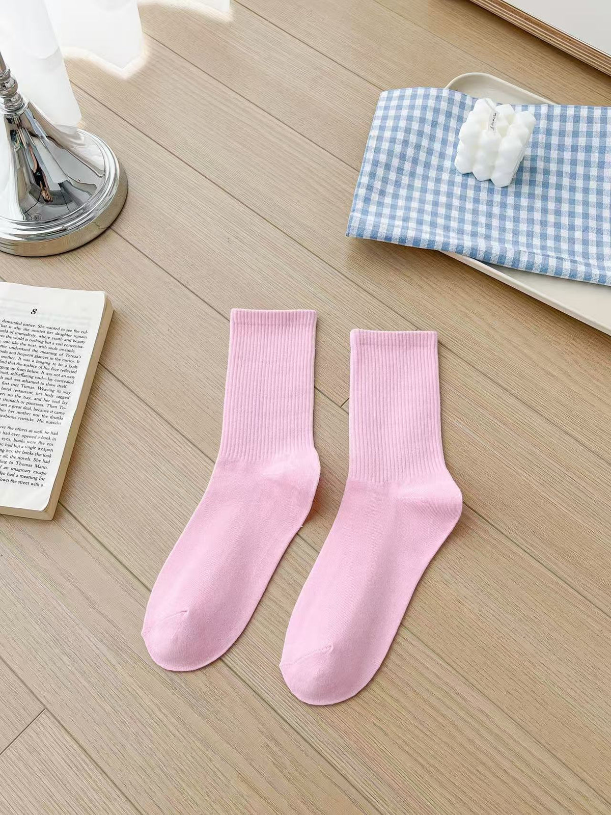 Unisex Combed Cotton Mid-Calf Socks teemdrop