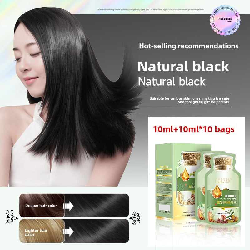 CQRZEN Plant Bubble Hair Dye Foam Temporary Color Unisex Self Application 300ml teemdrop