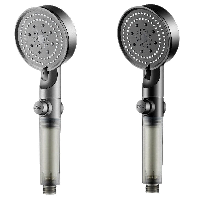 Five-Speed Pressurized Shower Head with Filtration System and Wall Mount