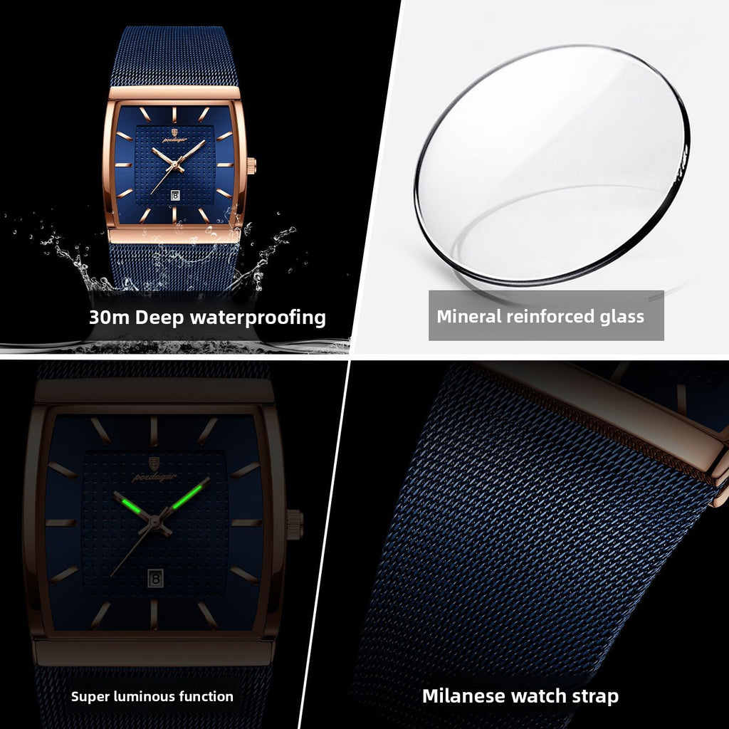 Ultra-Thin Men's Square Quartz Watch teemdrop