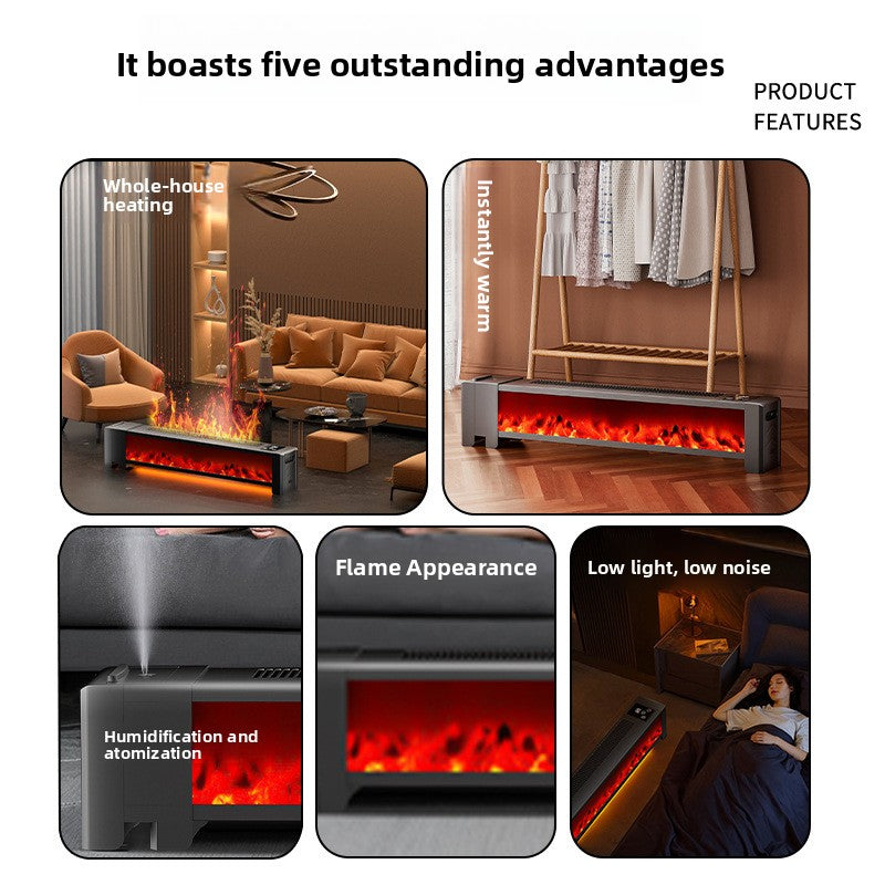 3D Simulated Flame Electric Heater Fan