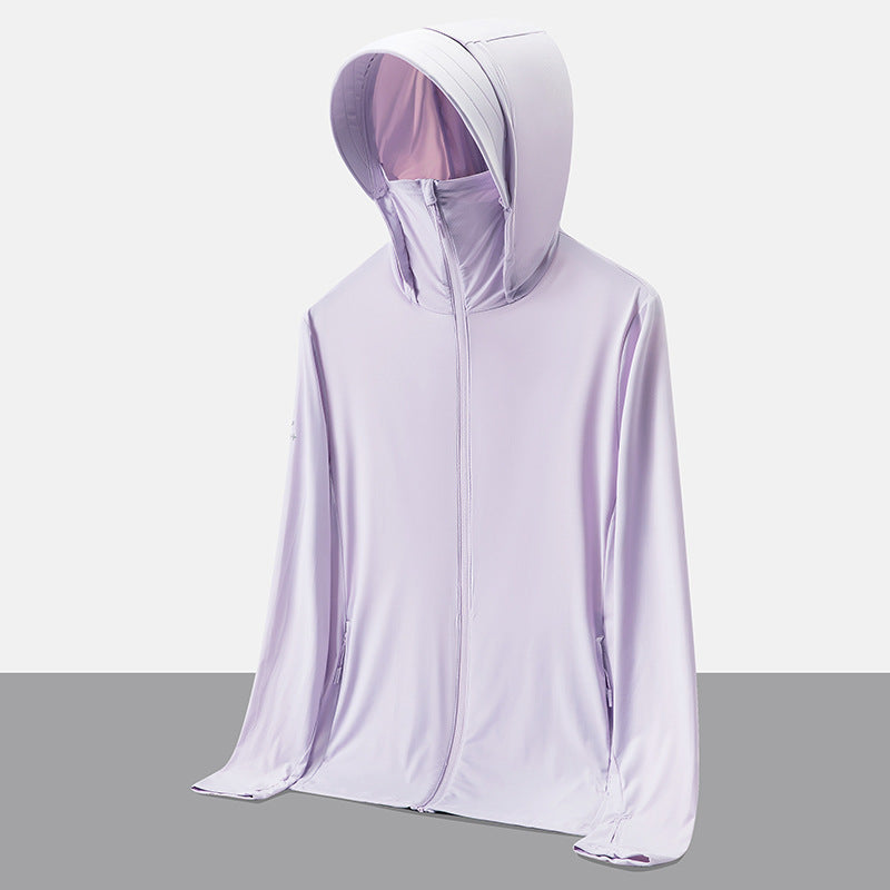 UPF50+ Ice Silk Cooling UV Protection Hooded Jacket Couple Matching Outdoor Sport Coat teemdrop