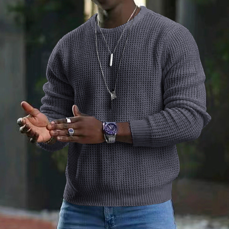 Sweater Long-Sleeved Round Neck Casual Men's Loose Pullover Knitwear teemdrop