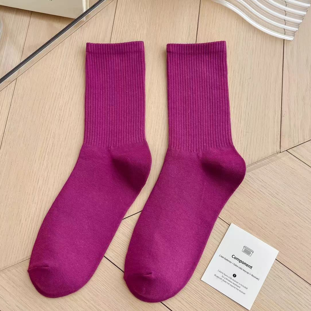 Unisex Combed Cotton Mid-Calf Socks teemdrop