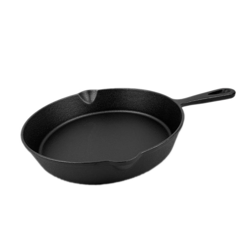 Traditional Cast Iron Flat Bottom Frying Pan teemdrop