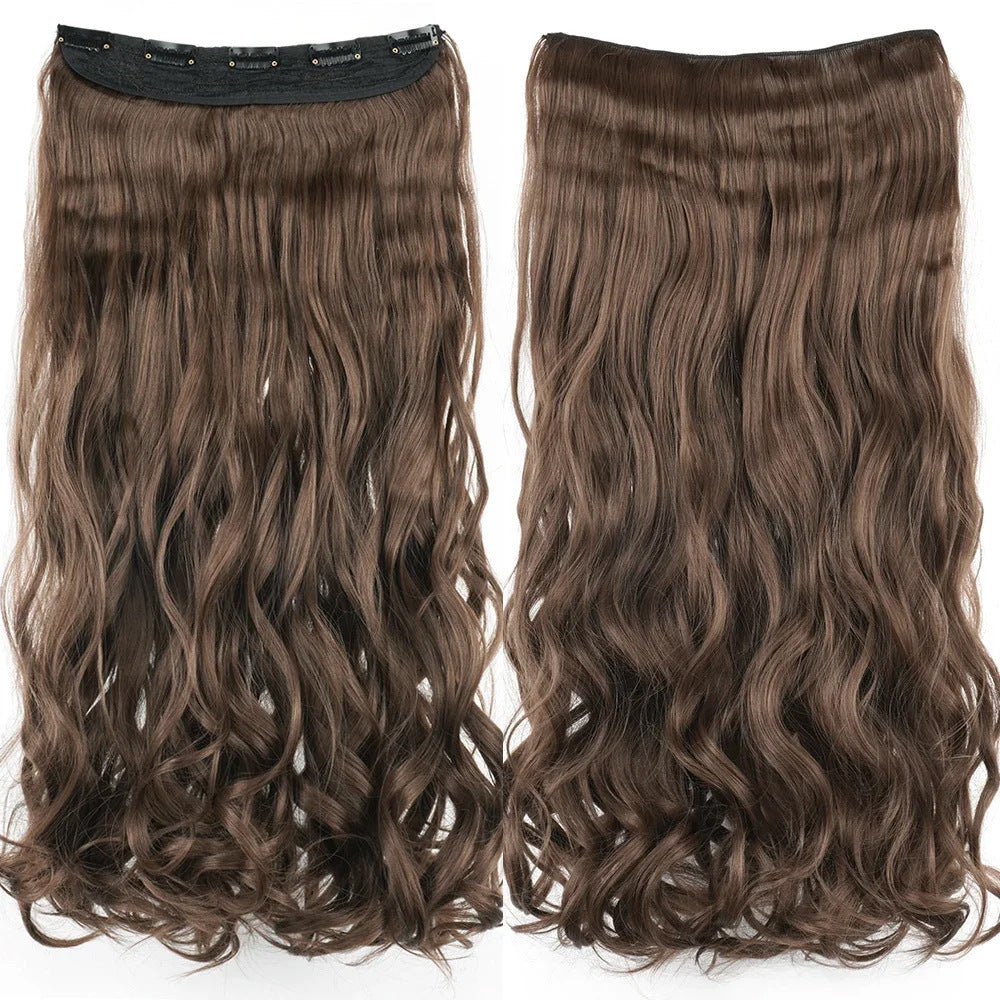 One-Piece Five-Clip Long Curly Synthetic Hairpiece Extension