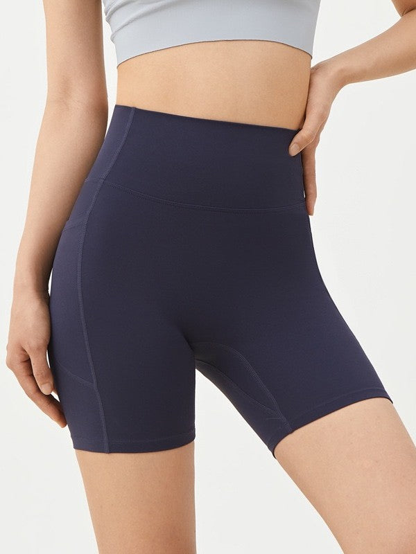 Womens High Waisted Butt Lifting Yoga Shorts Nylon Spandex Workout Shorts