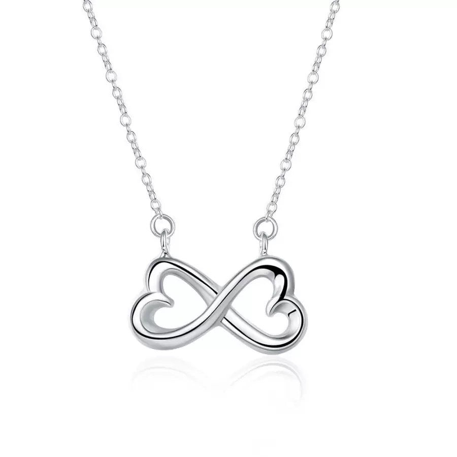 Heart Bowknot Pendant Cross Chain Necklace