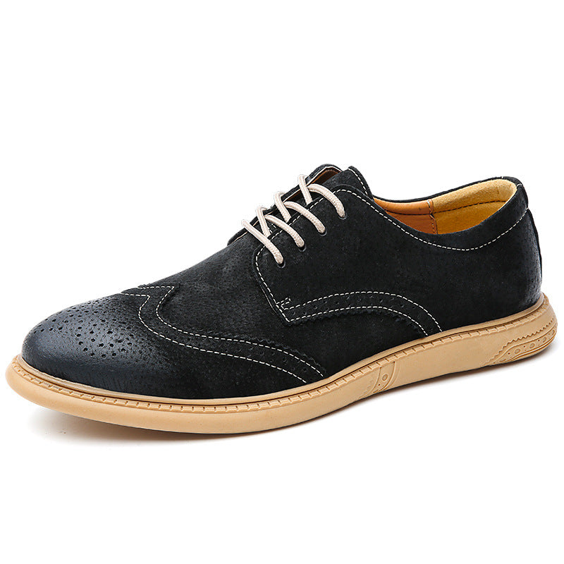 Men's Brogue Leather Casual Breathable Loafers Driving Shoes teemdrop