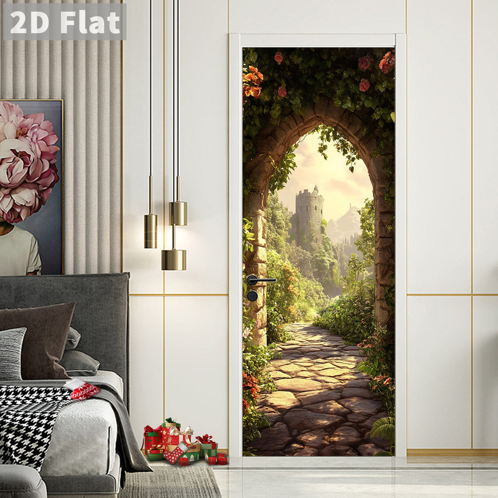 Creative Wooden Door Refurbished Door Stickers Wall Stickers teemdrop