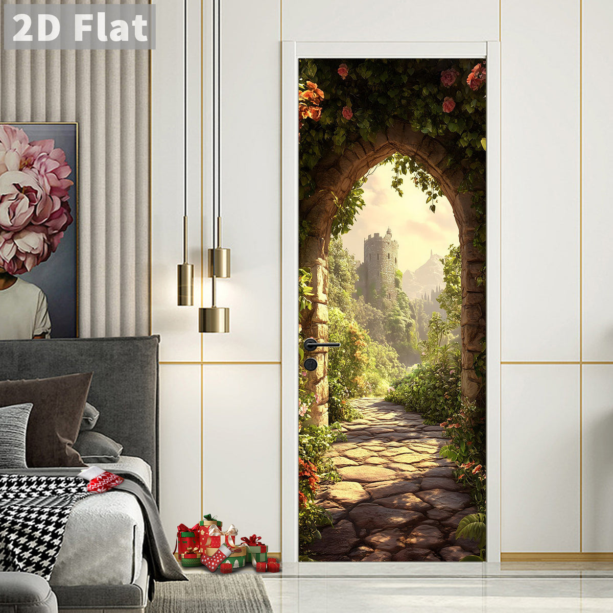 Creative Wooden Door Refurbished Door Stickers Wall Stickers teemdrop