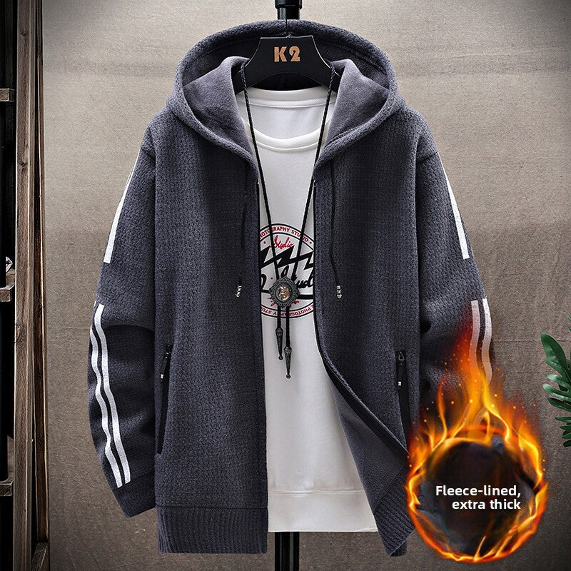 Sweater knit cardigan coat