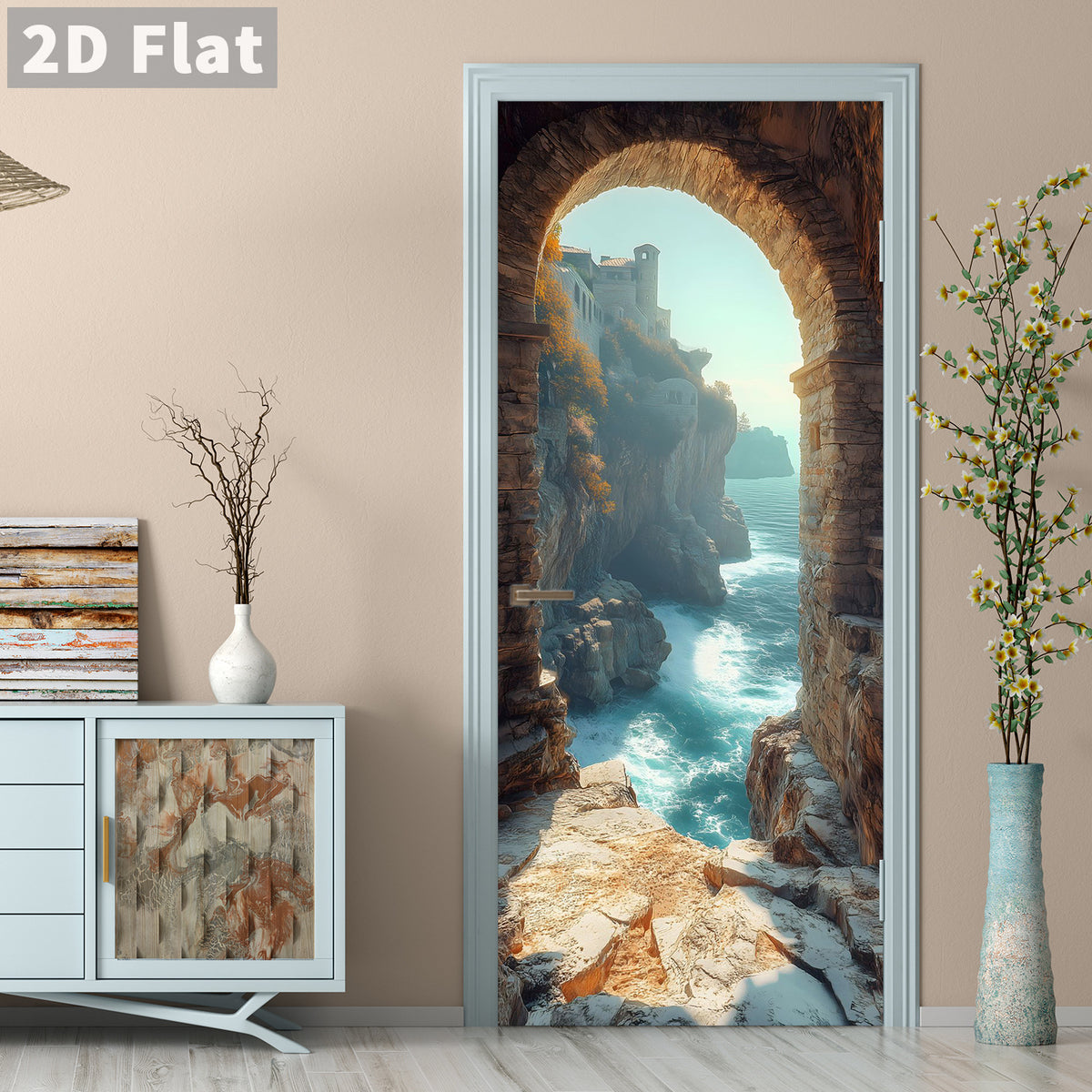 Creative Wooden Door Refurbished Door Stickers Wall Stickers teemdrop