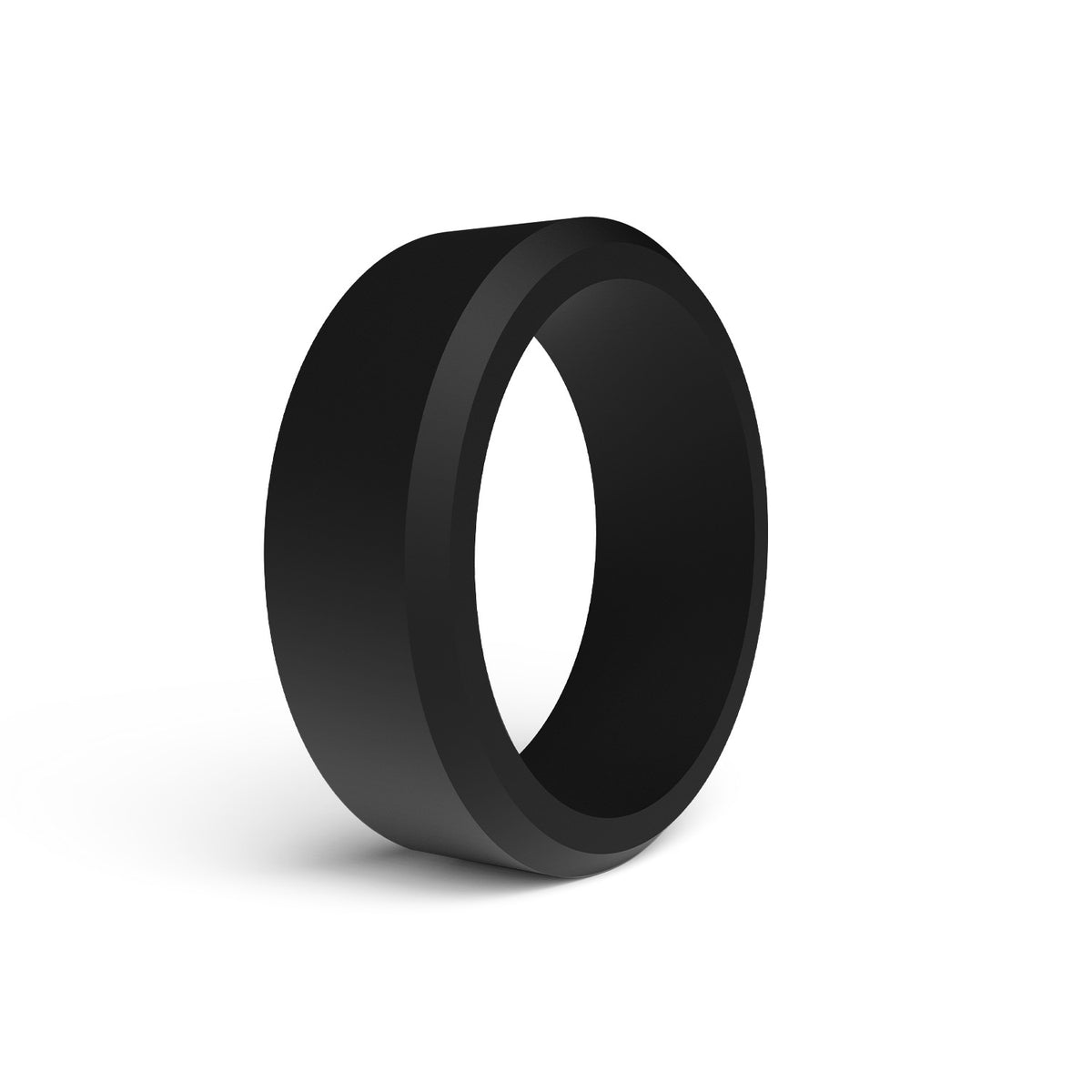 Wide Beveled Silicone Ring