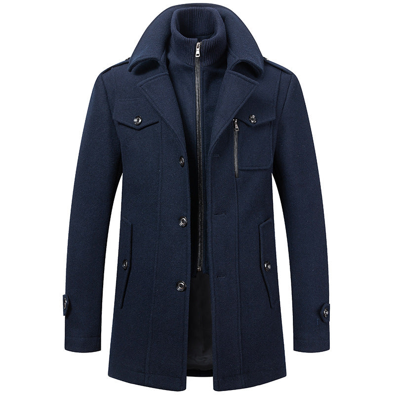 Men's business woolen coat