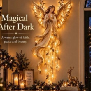 LED Lighted Christmas Tree Wall Hanging Decoration with Wreath Door Ornament teemdrop