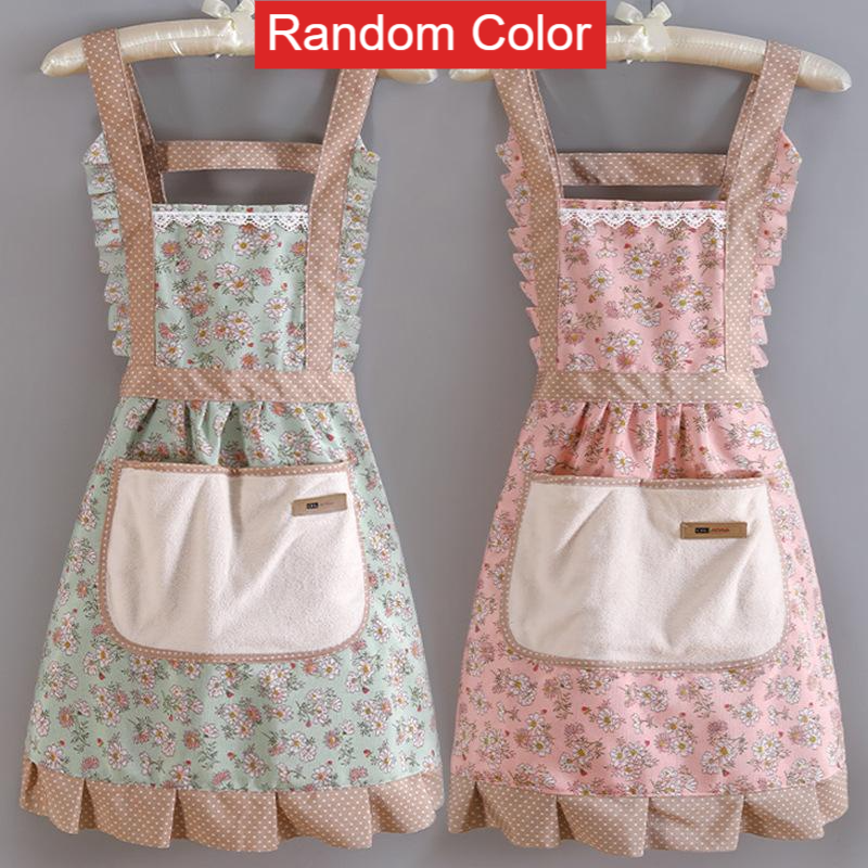 Women's Floral Cross-Back Kitchen Apron