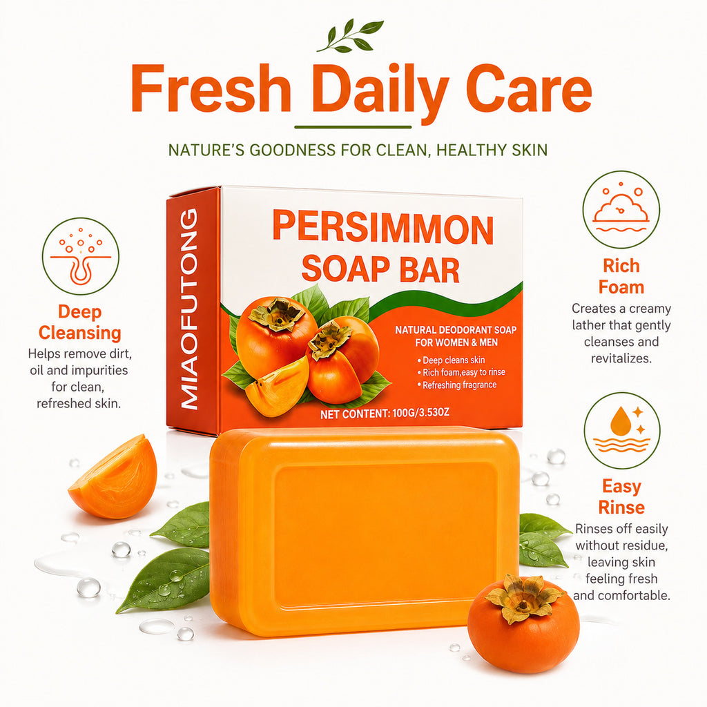Persimmon Extract Deodorizing Moisturizing Handmade Body Soap teemdrop