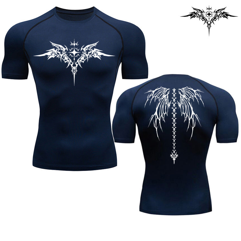 Men's Quick-Dry Compression T-Shirt UV Protection Short Sleeve Athletic Gym Fitness Top teemdrop