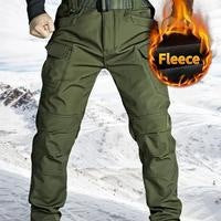 Men's Fleece Lined Waterproof Outdoor Hiking Pants, Warm Winter Insulated Snow Pant teemdrop