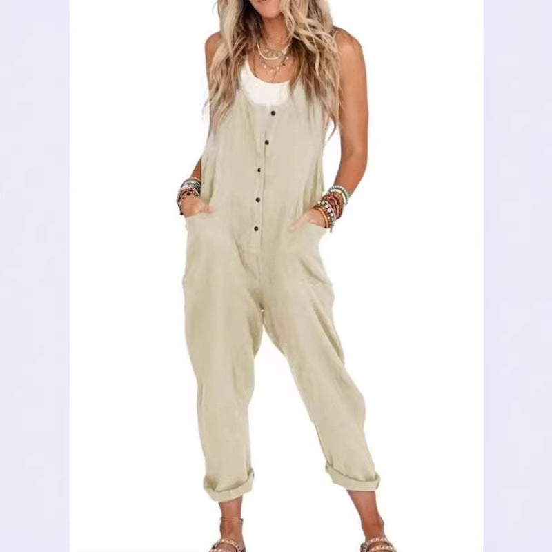 Relaxed and casual fashionable one-piece pants