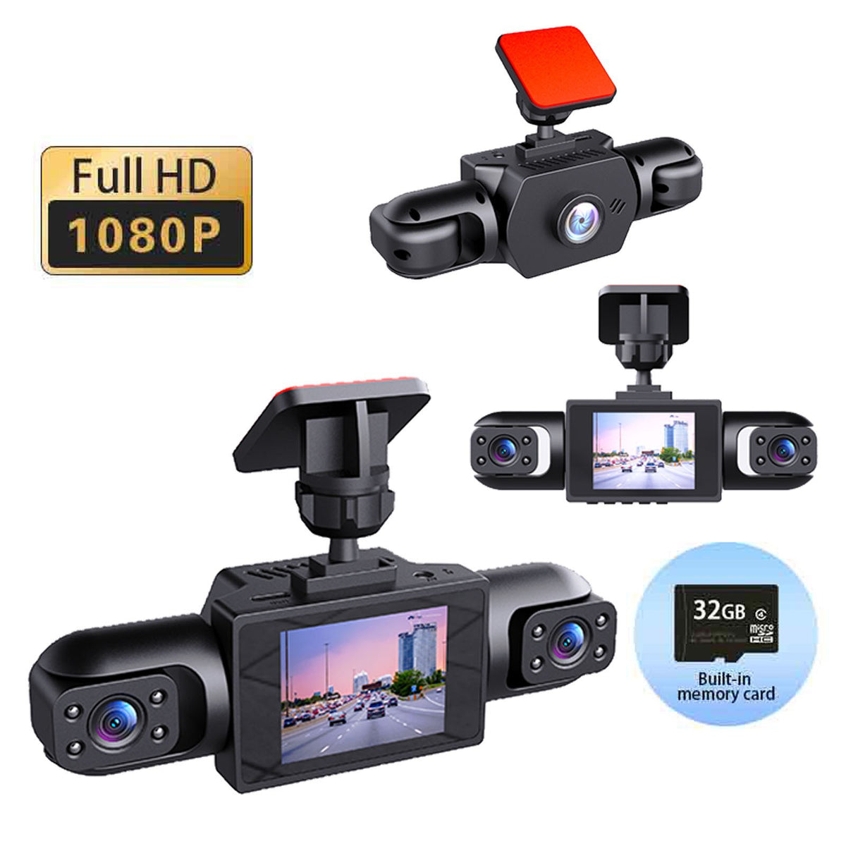 360-degree panoramic four-channel vehicle recorder