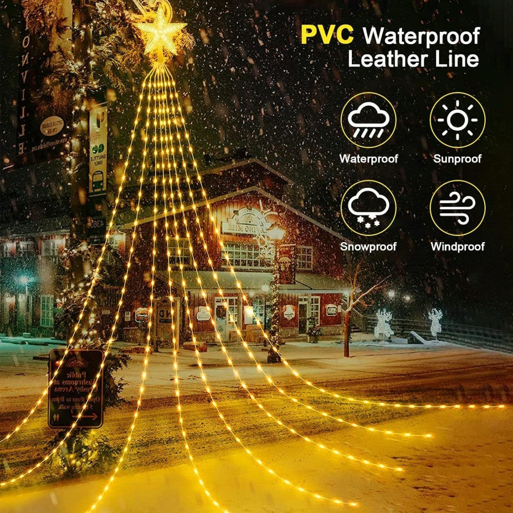 Christmas Star Waterfall String Lights