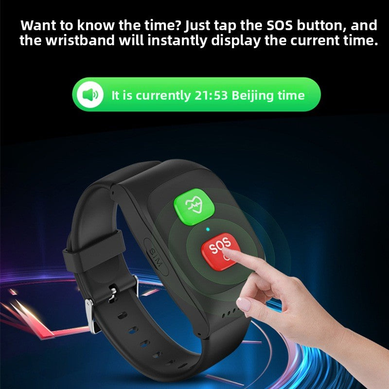4G GPS Smart Bracelet for Elderly with SOS Fall Alert and Health Monitoring