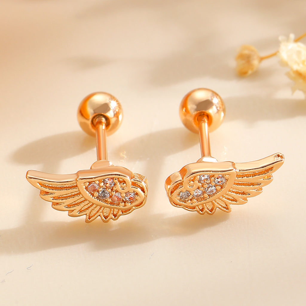 Angel Wing Design Zircon Cartilage Ear Studs