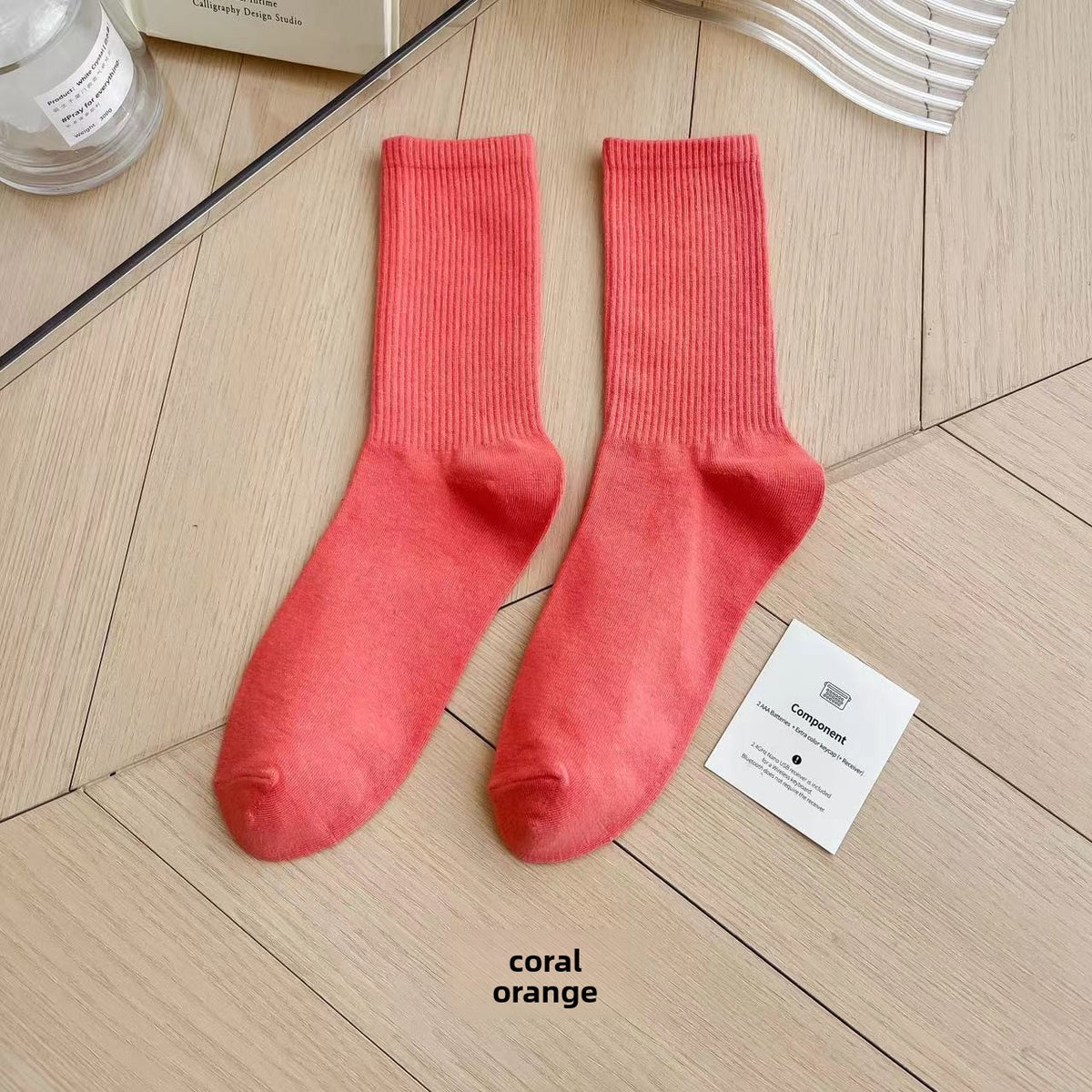 Unisex Combed Cotton Mid-Calf Socks teemdrop