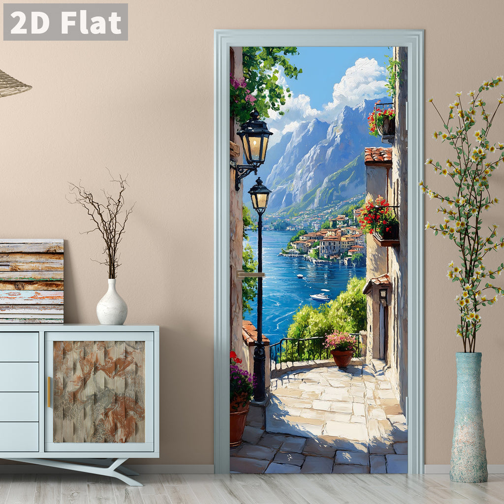 Creative Wooden Door Refurbished Door Stickers Wall Stickers teemdrop