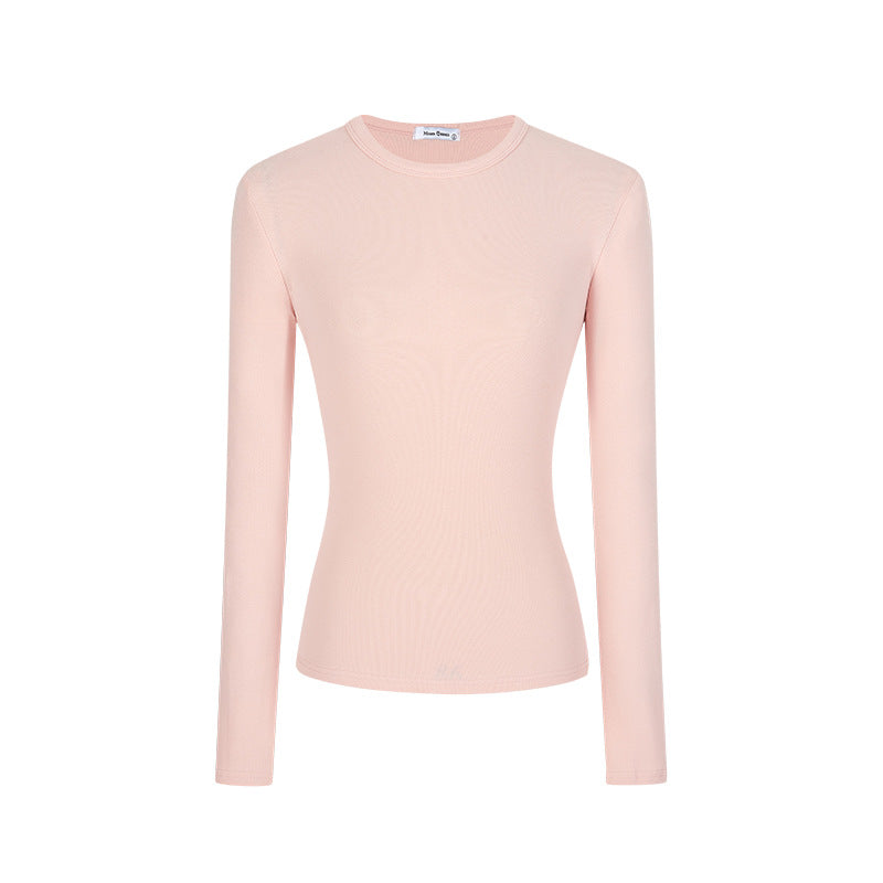 Women's Slim Fit Long Sleeve Cotton T-Shirt with Embroidery