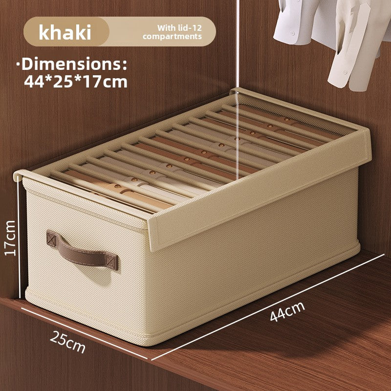 Foldable Fabric Storage Box with Divisions
