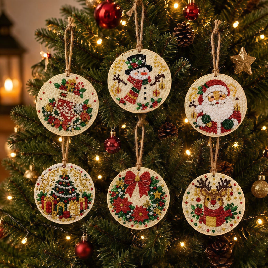 DIY Diamond Pearl Painting Christmas Tree Decorations