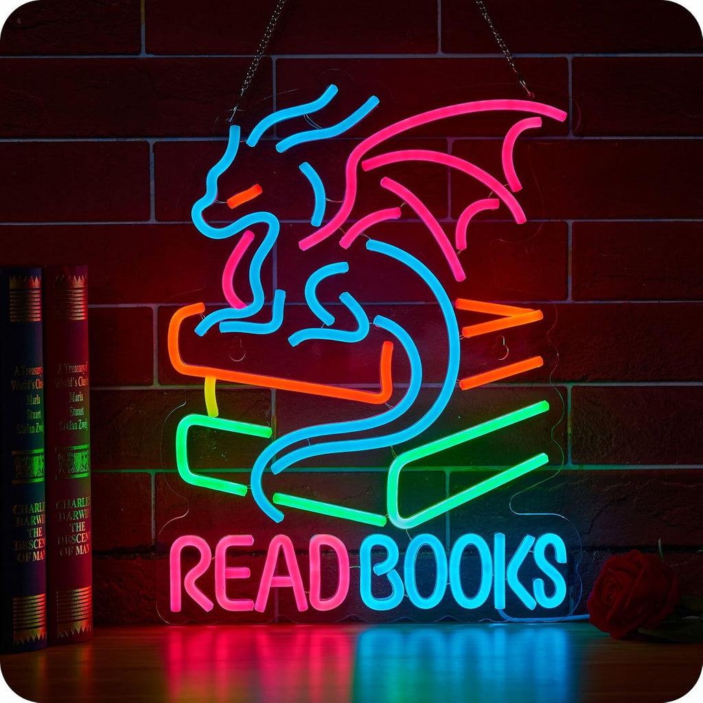 Dimmable LED Reading Neon Sign Wall Decor Light teemdrop