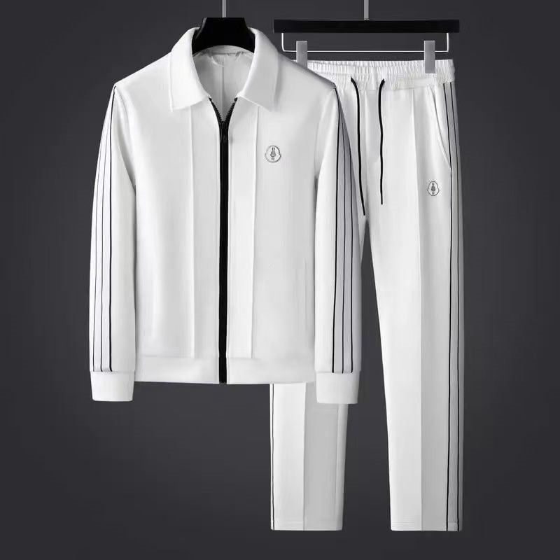 Men's 2-Piece Sportswear Set Rhinestone Long Sleeve Sweatshirt Shorts Casual Tracksuit teemdrop