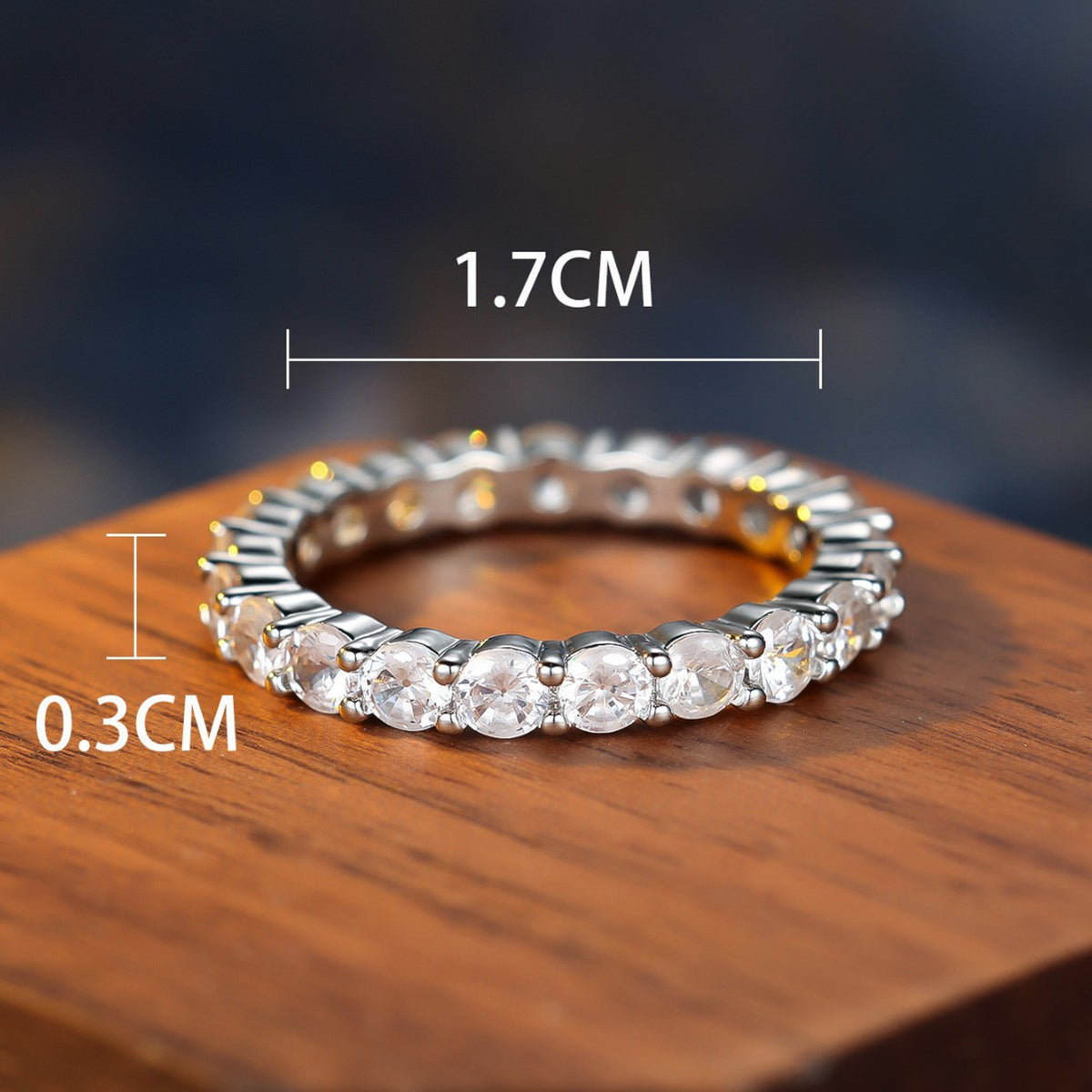 Women's Simple Electroplated Copper Ring with Micro-Inlaid Zircon Geometric Design teemdrop