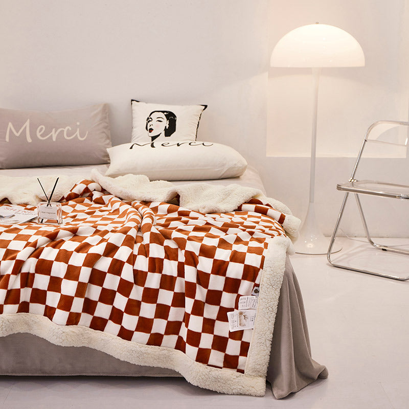 Double-Layer Thickened Polyester Fleece Blanket teemdrop