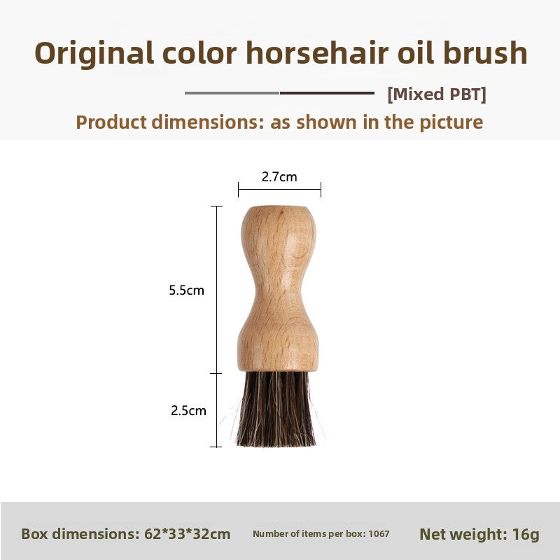 Natural Horsehair Wooden Handle Shoe Care Cleaning Polishing Brush Kit teemdrop