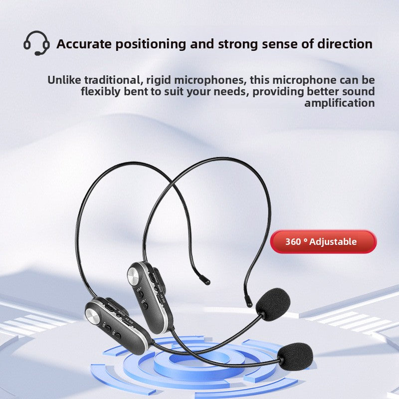 Wireless Headset Microphone Amplifier for Teaching and Tour Guiding One-to-Two Rechargeable System
