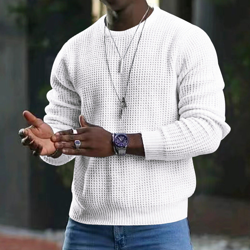 Sweater Long-Sleeved Round Neck Casual Men's Loose Pullover Knitwear teemdrop