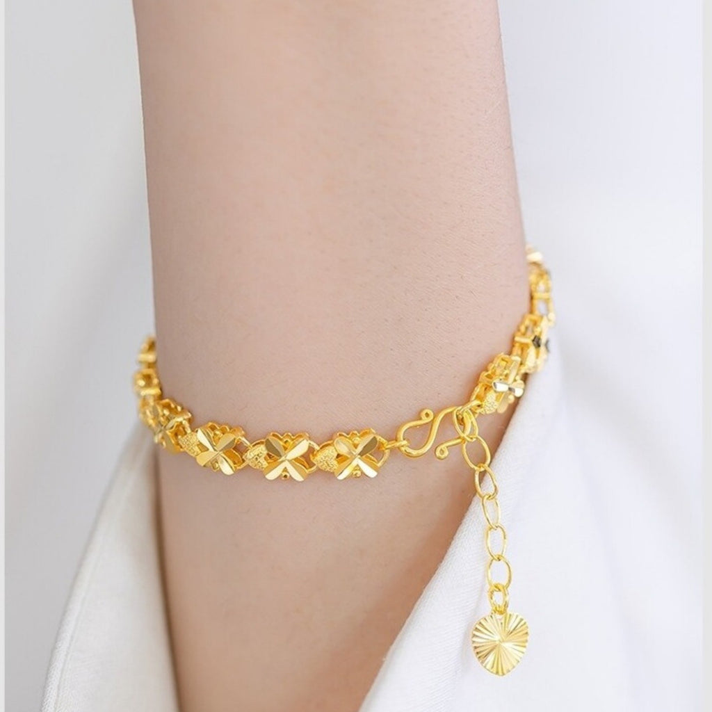 Women's Four-Leaf Clover Gold Plated Bracelet