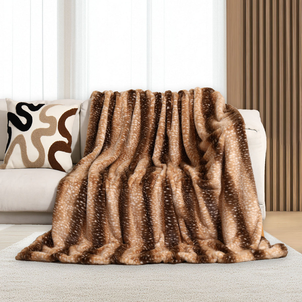 Soft Plush Deer Pattern Throw Blanket for Couch and Bedroom All-Season teemdrop