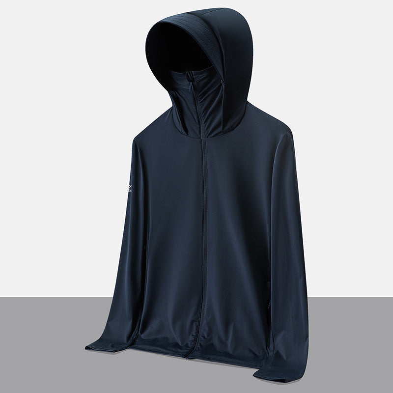 UPF50+ Ice Silk Cooling UV Protection Hooded Jacket Couple Matching Outdoor Sport Coat teemdrop