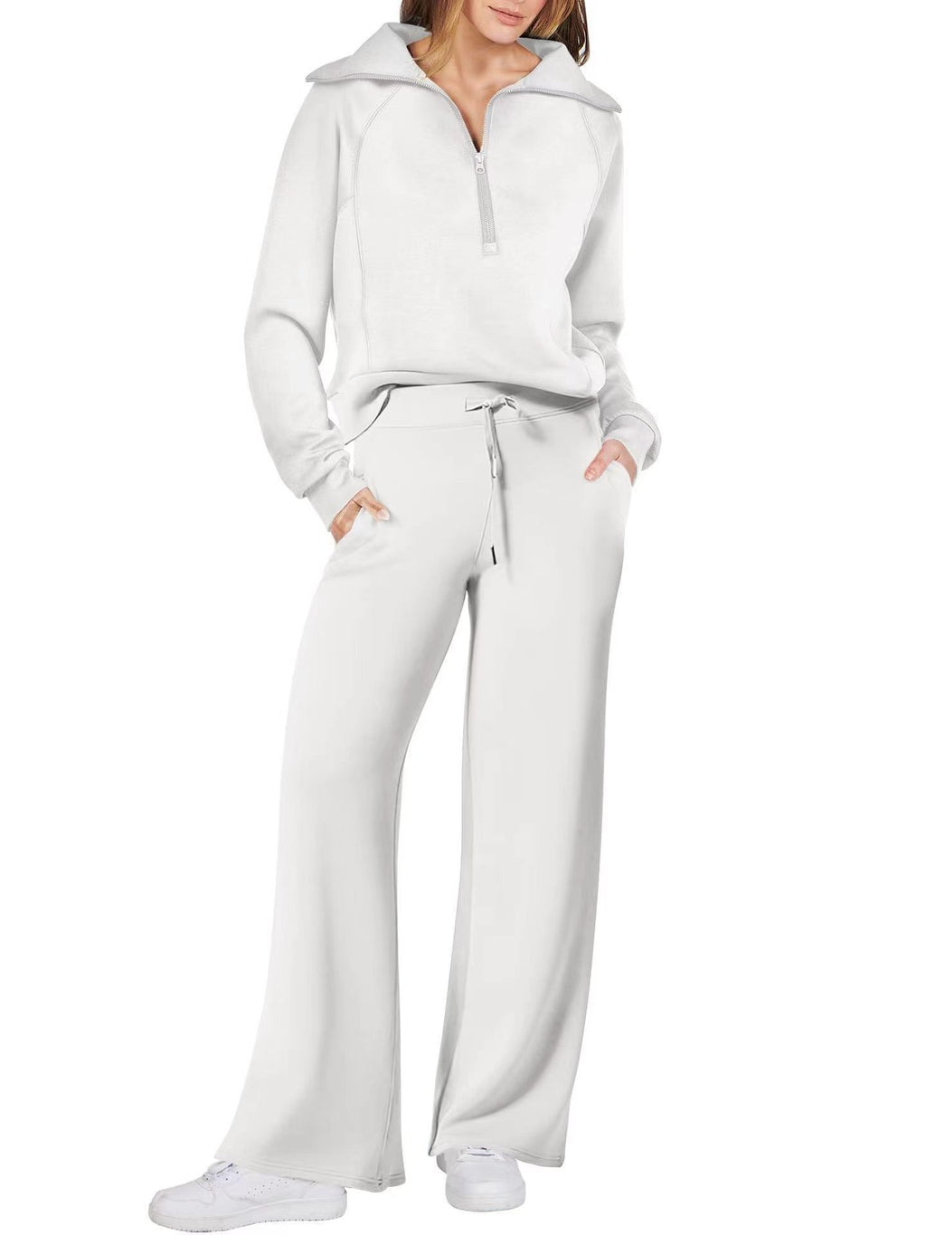 Long-Sleeved Sweatshirt Wide-Leg Pants