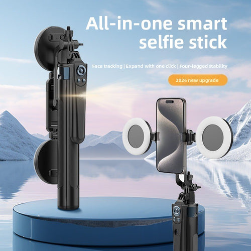 AI Facial Tracking 360 Rotation Camera Stand with LED Lights