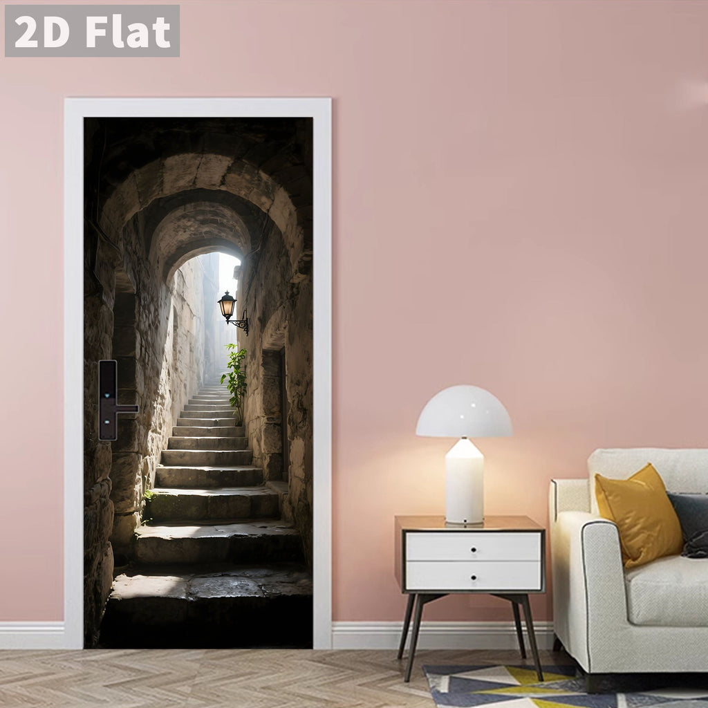 Creative Wooden Door Refurbished Door Stickers Wall Stickers teemdrop