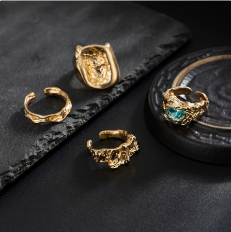 Men's Fashion Alloy Rings Set